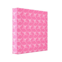 Pink Doodle Punk Rock Skull Pattern Stretched Canvas Prints