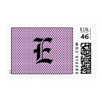 Pink dot monogram Postage postage