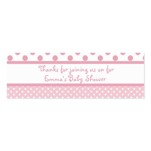 Pink Dots Baby Shower Favor Tag Business Card Template