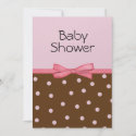 Pink Dots Baby Shower Invitations invitation