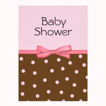 Pink Dots Baby Shower Invitations invitations
