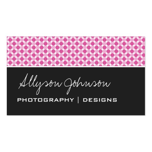 Pink Dots Background Business Cards (front side)