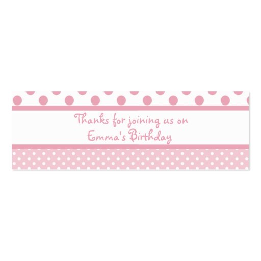 Pink Dots Birthday Favor Tag Business Card Templates