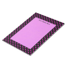 Pink Dots Black Note Pad