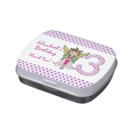 Pink Dots Fairy Princess 3rd Birthday Thank You