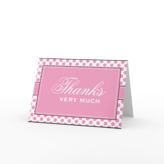Pink Dots : : Modern Thank You Cards card