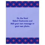 pink dots on blue personalized flyer