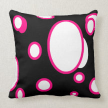 pink dots throw pillows