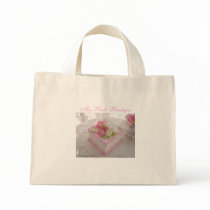 Pink Dotted Faux Petite Cake Tote Bag by mypinkboutique Pink Dotted Faux Petite Cake Tote Bag