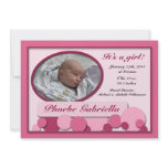 Pink Dotted Fun Birth Announcements
