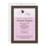 Pink Dottie Elephant 5x7 Baby Shower Invitation