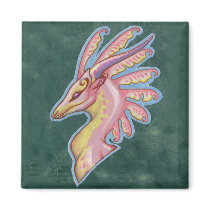 Pink dragon bust magnet by thedancingemu Pink dragon bust magnet