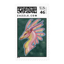 Pink dragon bust postage stamps by thedancingemu Pink dragon bust postage stamps