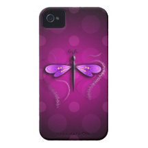Pink Dragon Fly Polka Dots! iPhone 4 Covers