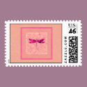 Pink Dragonfly postage
