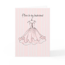pink dress bridesmaid card