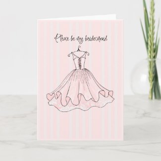 pink dress bridesmaid card