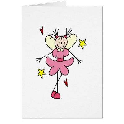 Pink Dress Fairy Angel Card by stick_figures