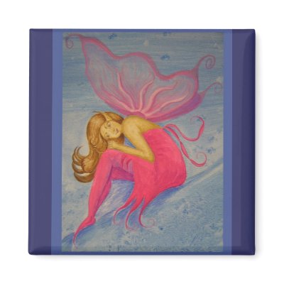 Pink dress fairy magnet by artworkbydarlene