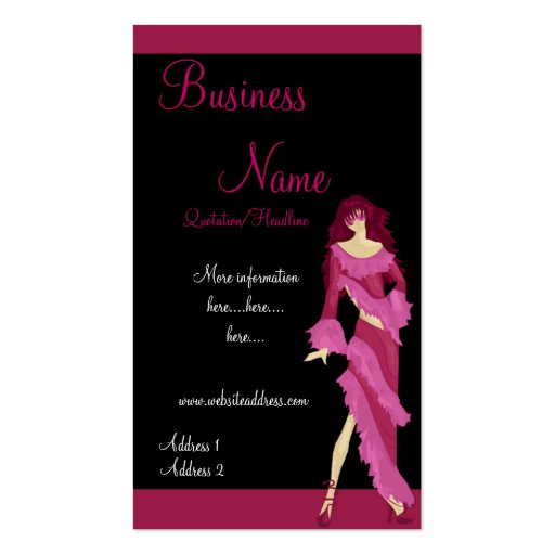 Pink Dress Fashion Lady Business Cards (front side)