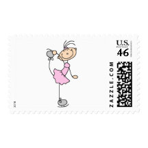 Pink Dress Figure Skater T-shirts and Gifts Stamp