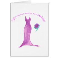 Pink Dress Thank You for Being My Bridesmaid Card