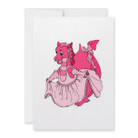 Pink Dress Up Dragon Custom Invitation