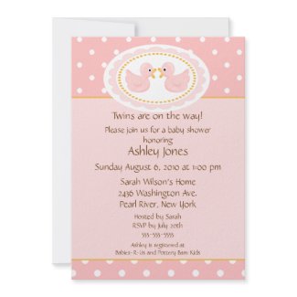 Pink Ducks Twins Baby Shower