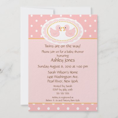 Twins Baby Shower Favors on Pink Ducks Twins Baby Shower Custom Invitations By Celebrateitinvites