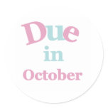 Pink Due in October Sticker