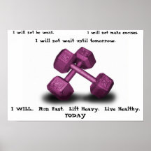Pink Dumbbells Live healthy Poster