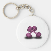 Pink Dumbbells Merchandise Keychains