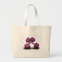 Pink Dumbbells Merchandise Tote Bags
