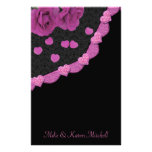 Pink Dusty Rose Baroque & Hearts Stationery