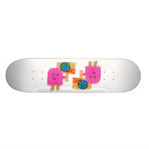 Pink Earth Rules Custom Skate Board