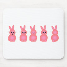 Pink Easter Bunnies Mouse Mats