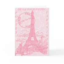 Pink Eiffel Greeting Cards