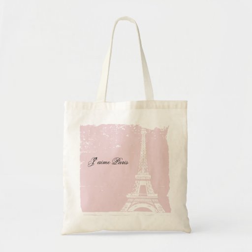 Pink Eiffel Tower Canvas Bag Zazzle