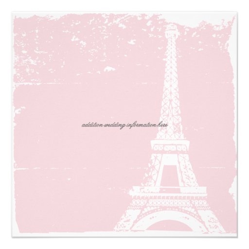 Pink Eiffel Tower Wedding Invitations