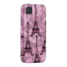 Pink Eiffel Towers iPhone 4/4S Tough Cover iPhone 4 Cases