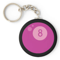 Pink Eightball Keychain