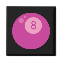 Pink Eightball Refrigerator Magnet