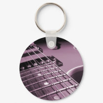 Pink Electric Guitar Close-up keychains