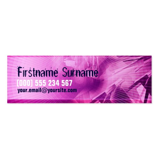 Pink Electro Scifi Profile Business Card (front side)