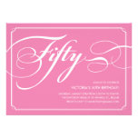 Pink Elegant 50th Birthday Invitations