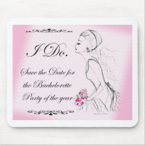 Pink elegant Bachelorette Party Design mousepads