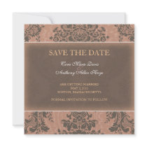 Pink elegant damask save the date card invitations by theonedesigns Pink elegant damask save the date card invitations