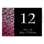 pink  Elegant damask  table seating card