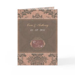 Pink Elegant Damask wedding thank you card