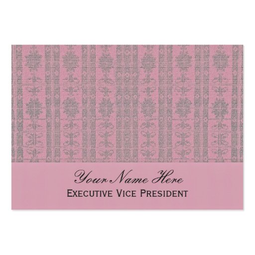 Pink Elegant Pattern Business Cards (front side)